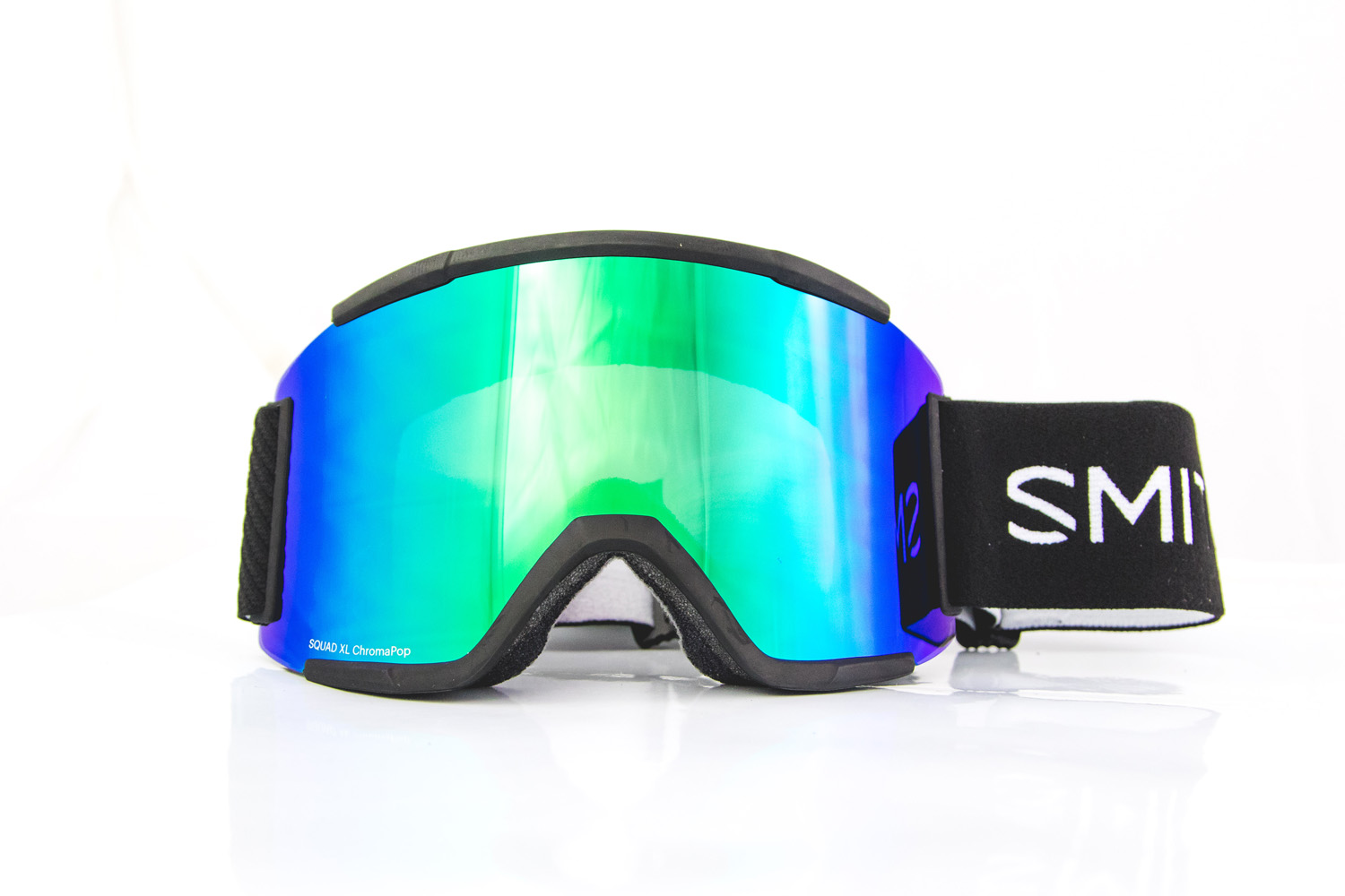 Smith Squad XL Black ChromaPop Sun Green Snow Goggles